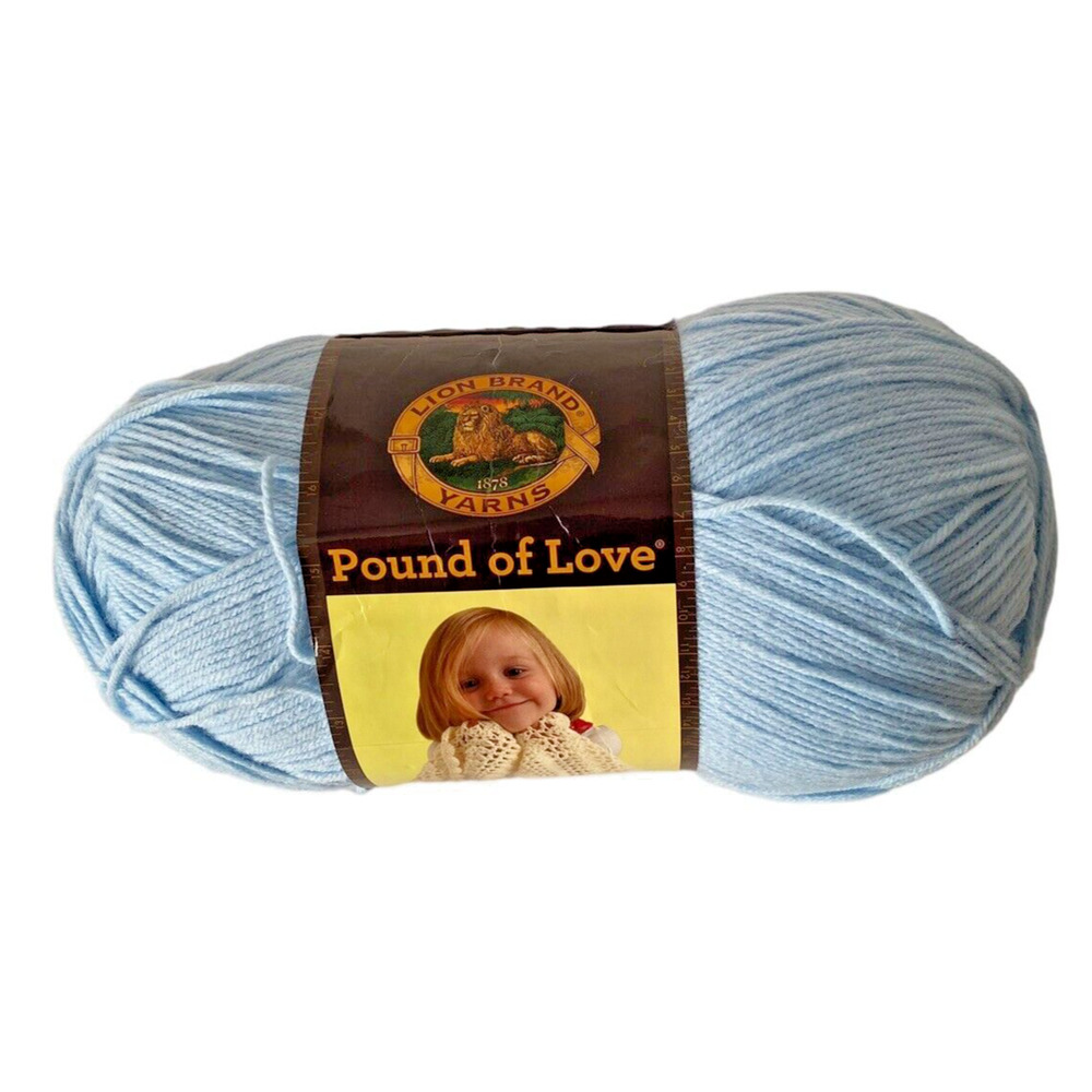 Lion Brand Yarn Pound of Love Worsted Pastel Blue 106 Skein 1020 yds 16oz - Picture 2 of 4